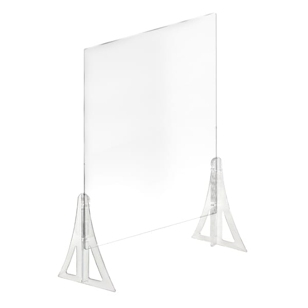 Acrylic Plexiglass Shield PPE 30"x40" Adjustable w/ Support Stands, PK2